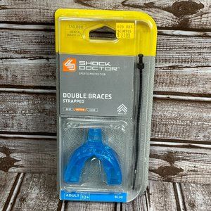SHOCK DOCTOR Adult 12+ Double Braces Strapped Mouthguard Sports Protection NEW